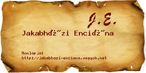 Jakabházi Enciána névjegykártya